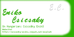 eniko csicsaky business card