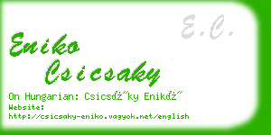 eniko csicsaky business card